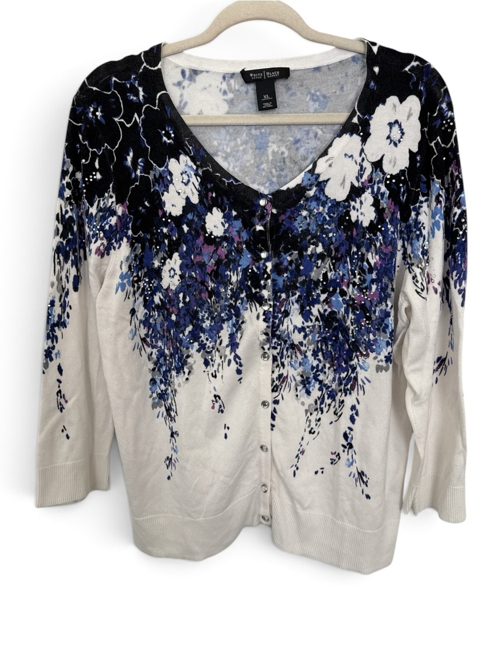 White House Black Market Floral Knit Cardigan – Size XL